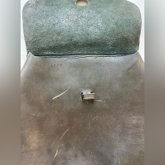 Infinity Firenze Leather Backpack Bag - Made in Italy - Olive Green - Picture 2 of 7